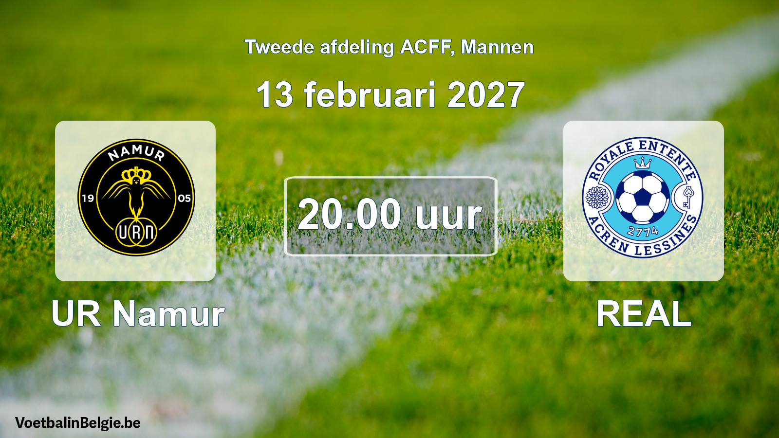Geplande wedstrijd mannenvoetbal: UR Namur - REAL (13 februari 2027)