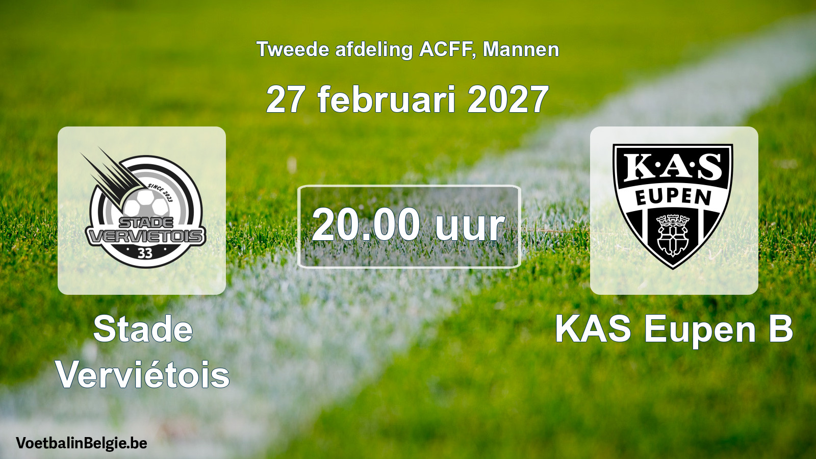 Geplande wedstrijd mannenvoetbal: Stade Verviétois - KAS Eupen B (27 februari 2027)