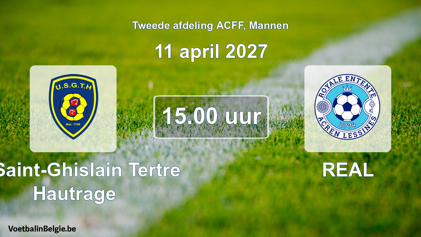 Geplande wedstrijd mannenvoetbal: U. Saint-Ghislain Tertre Hautrage - REAL (11 april 2027)