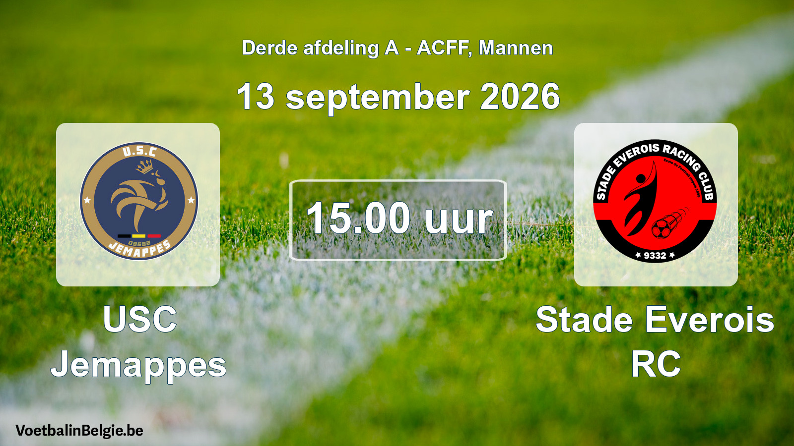 Geplande wedstrijd mannenvoetbal: USC Jemappes - Stade Everois RC (13 september 2026)