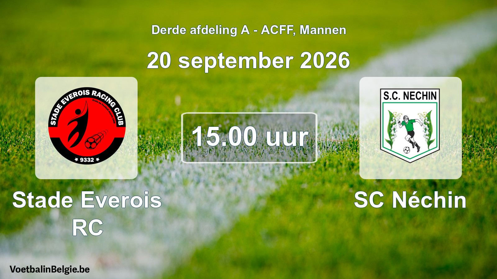 Geplande wedstrijd mannenvoetbal: Stade Everois RC - SC Néchin (20 september 2026)