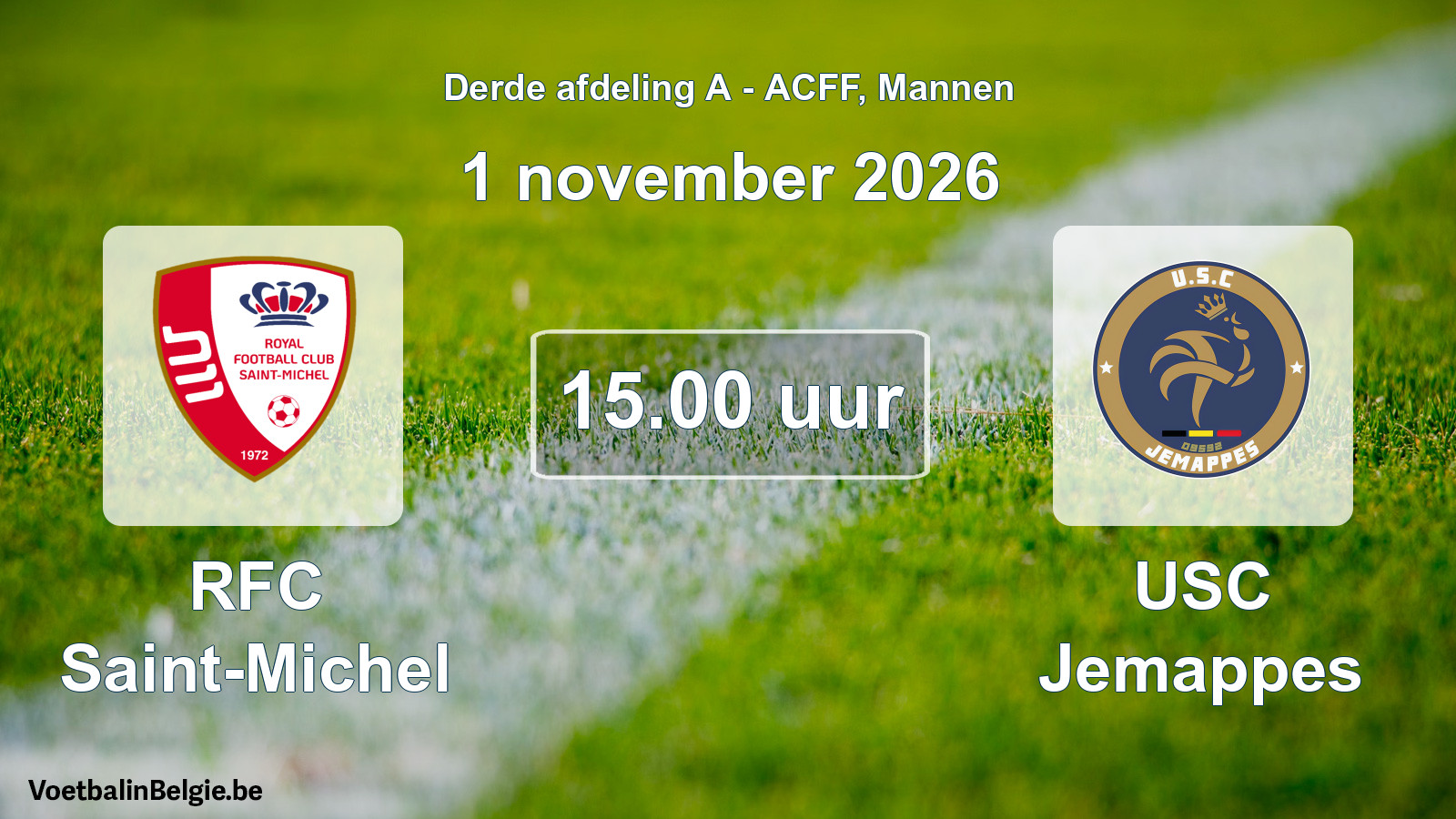 Geplande wedstrijd mannenvoetbal: RFC Saint-Michel - USC Jemappes (1 november 2026)