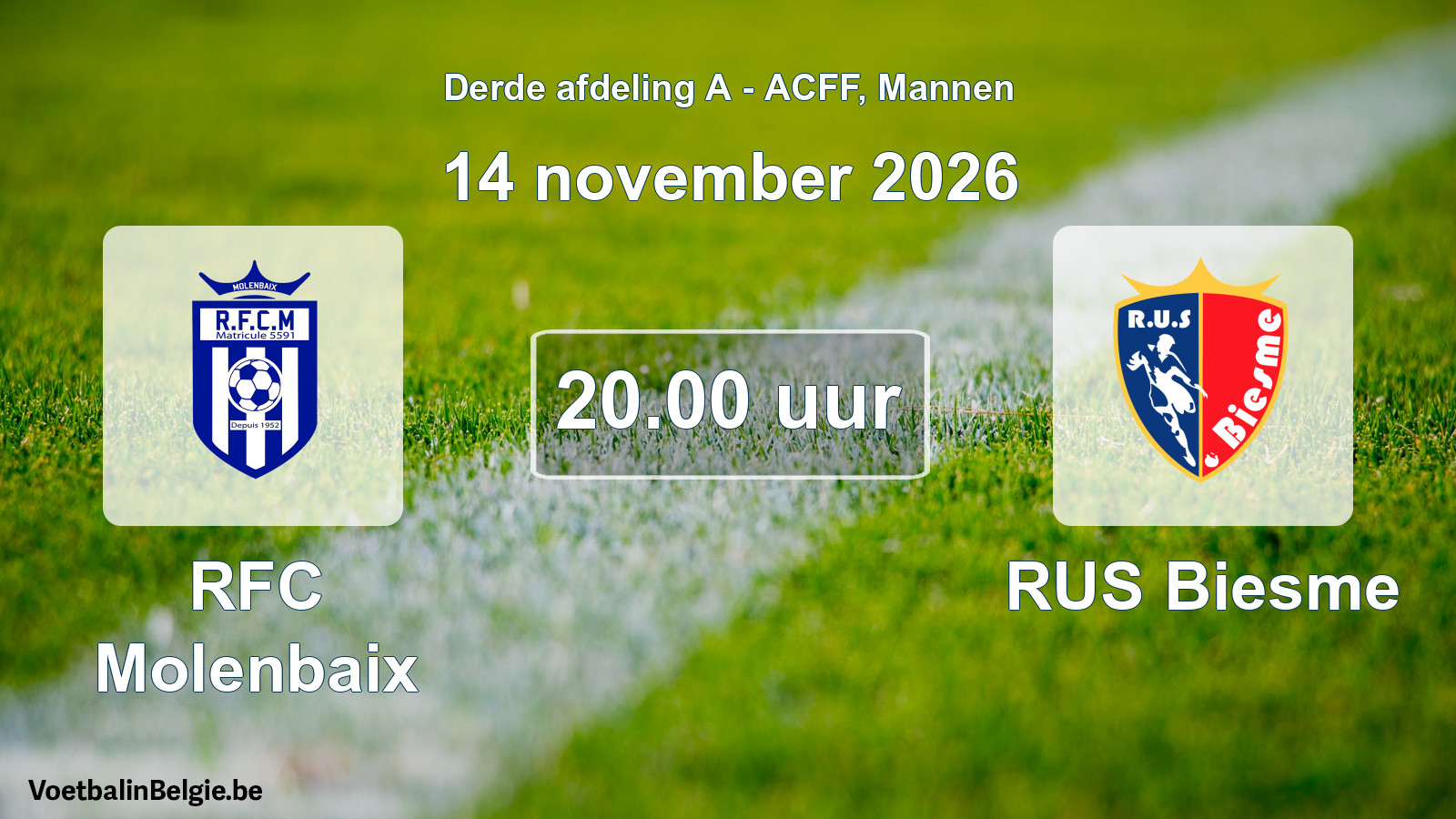 Geplande wedstrijd mannenvoetbal: RFC Molenbaix - RUS Biesme (14 november 2026)