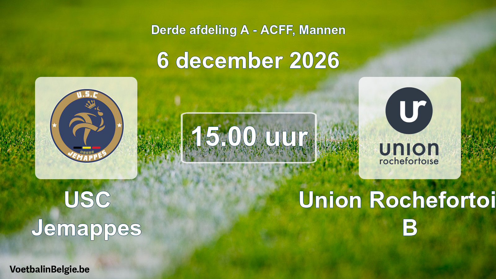 Geplande wedstrijd mannenvoetbal: USC Jemappes - Union Rochefortoise B (6 december 2026)