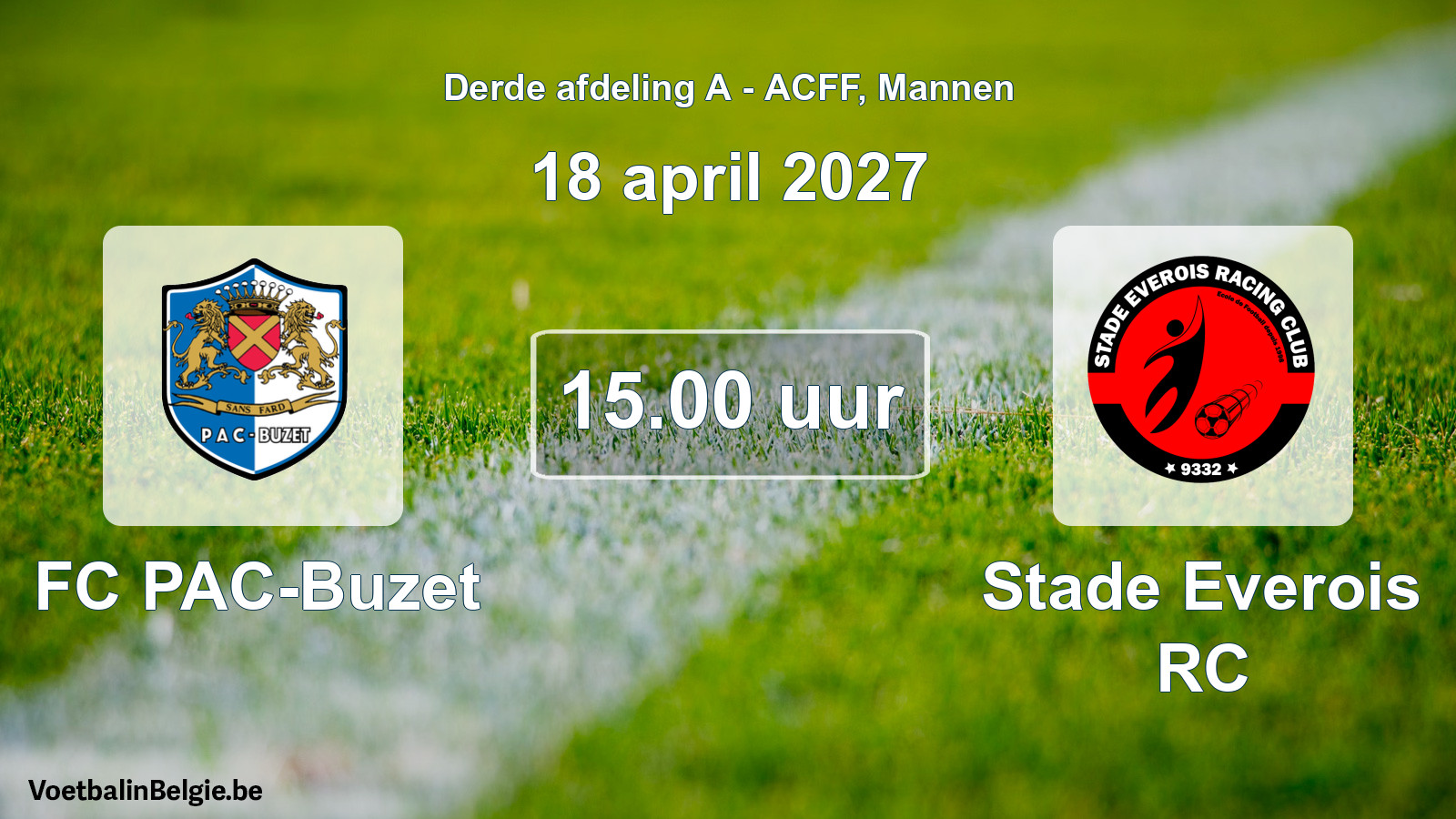 Geplande wedstrijd mannenvoetbal: FC PAC-Buzet - Stade Everois RC (18 april 2027)