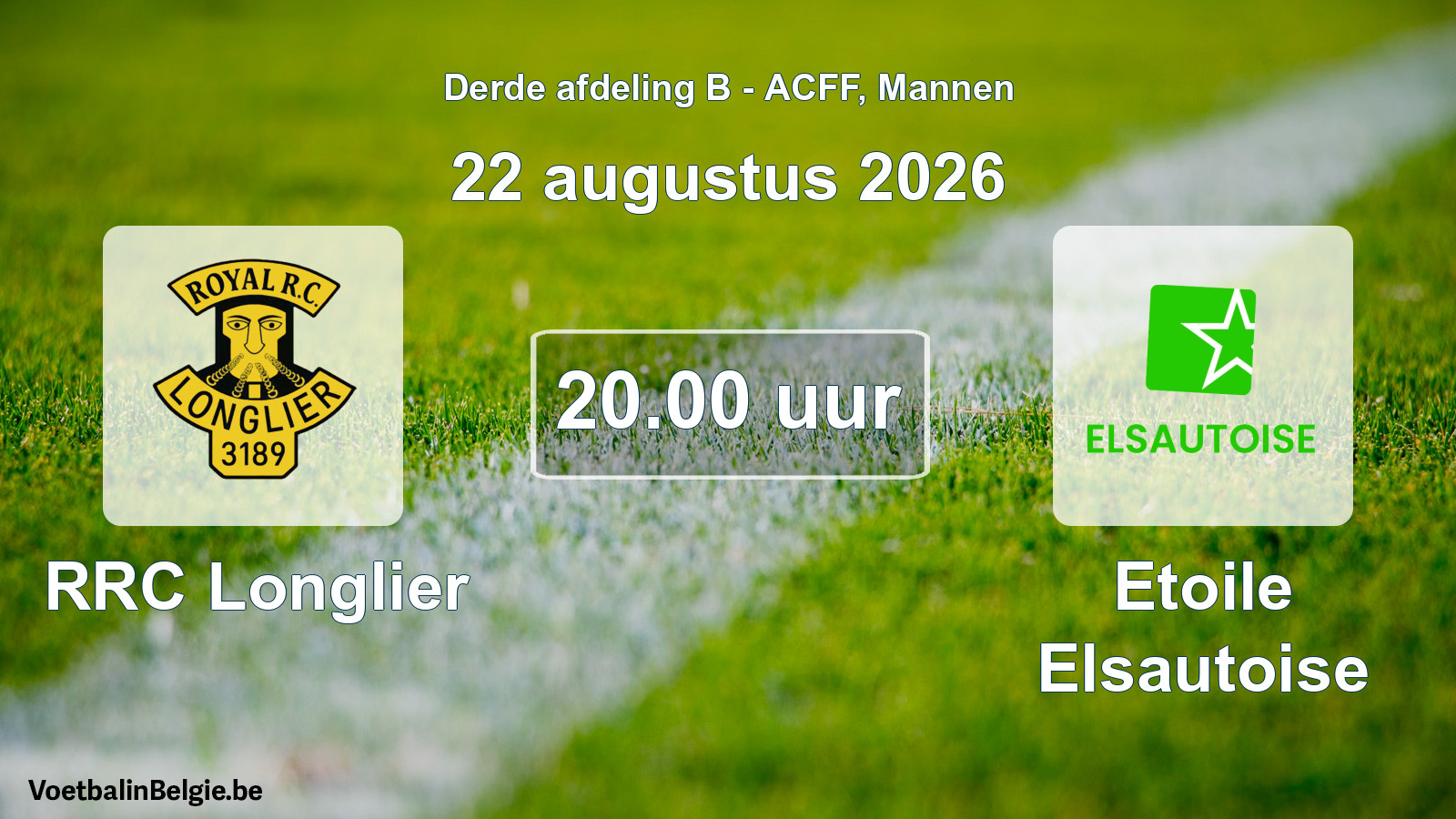 Geplande wedstrijd mannenvoetbal: RRC Longlier - Etoile Elsautoise (22 augustus 2026)