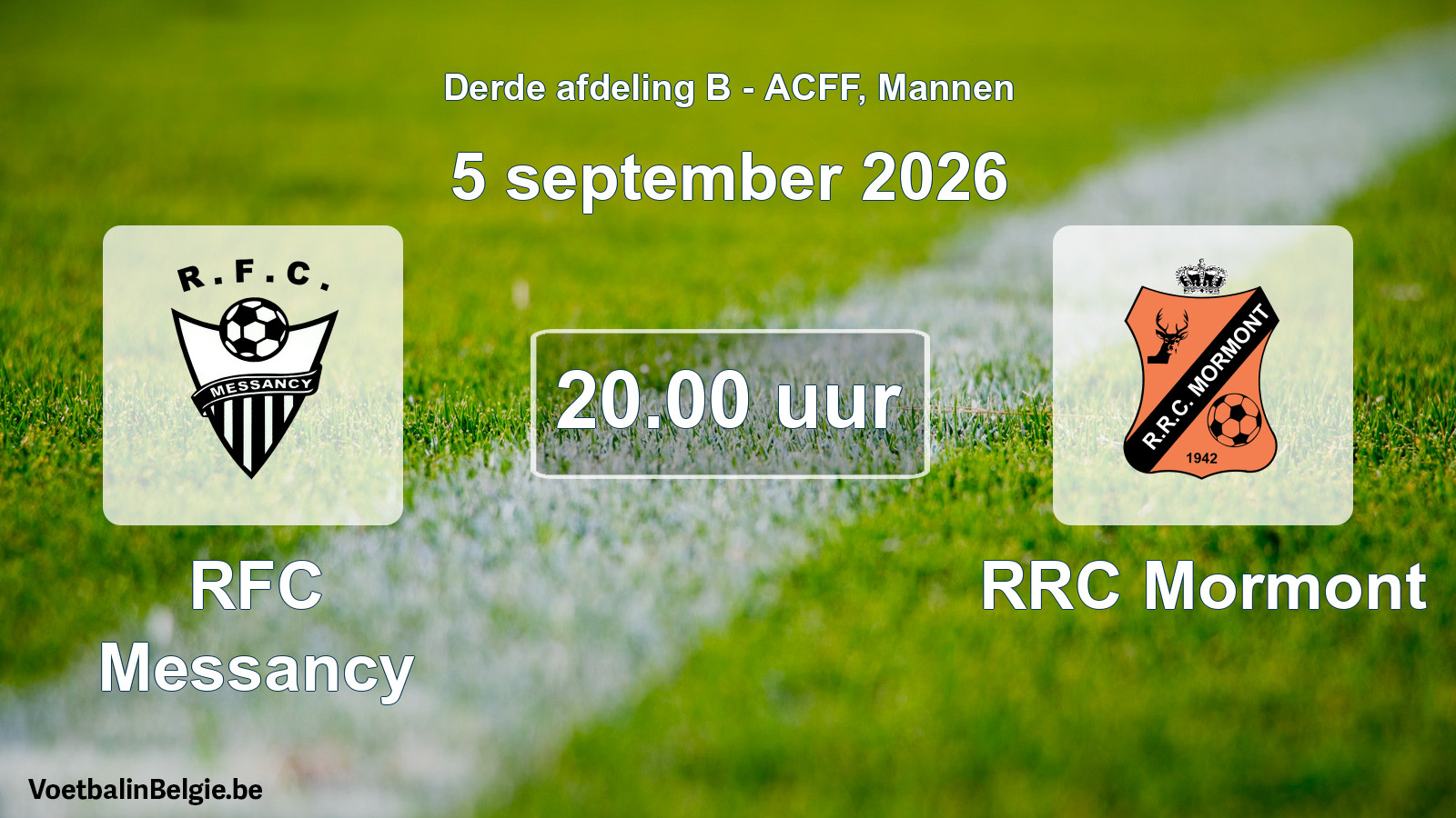 Geplande wedstrijd mannenvoetbal: RFC Messancy - RRC Mormont (5 september 2026)