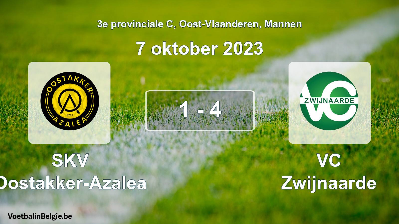 Gespeelde wedstrijd mannenvoetbal: SKV Oostakker-Azalea - VC Zwijnaarde 1 - 4 (7 oktober 2023)