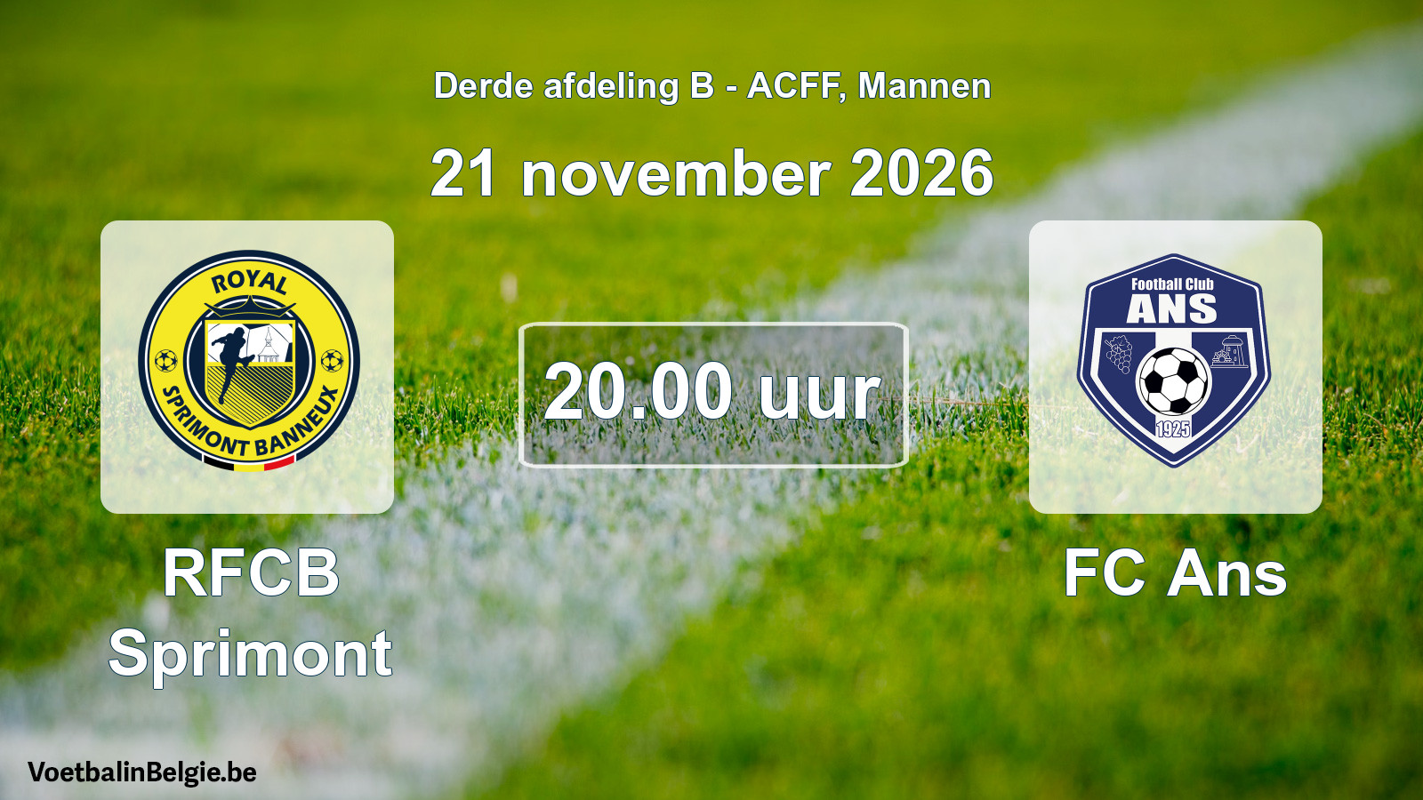 Geplande wedstrijd mannenvoetbal: RFCB Sprimont - FC Ans (21 november 2026)