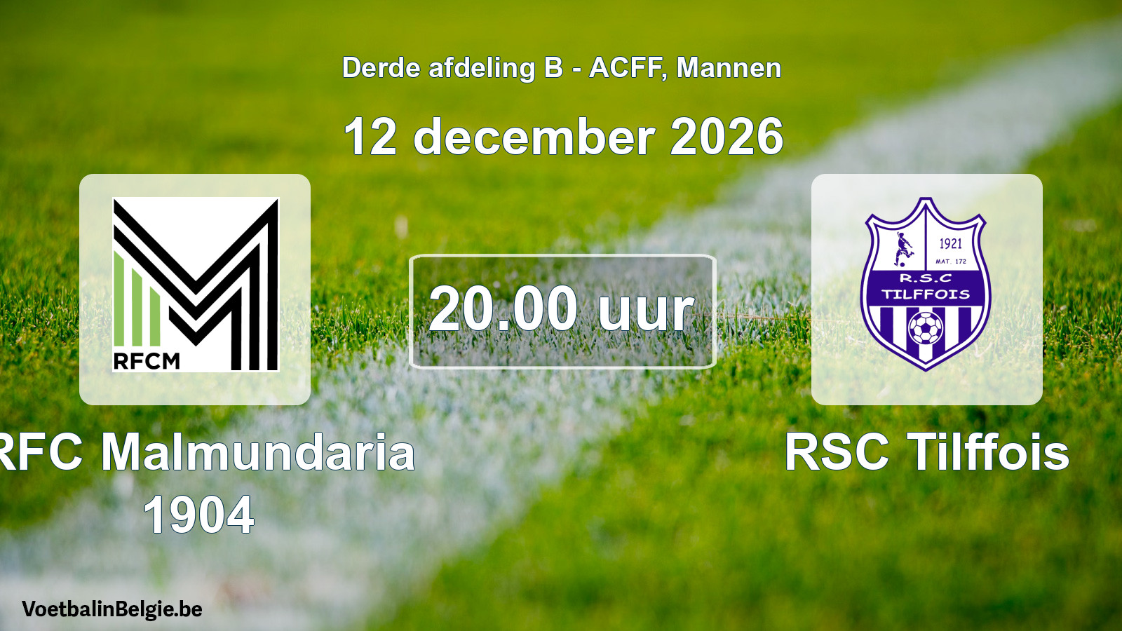 Geplande wedstrijd mannenvoetbal: RFC Malmundaria 1904 - RSC Tilffois (12 december 2026)
