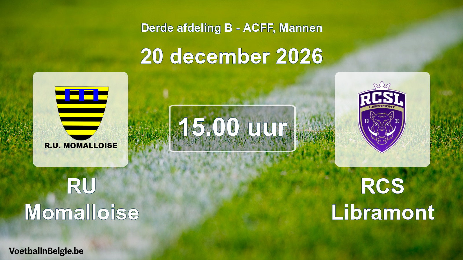 Geplande wedstrijd mannenvoetbal: RU Momalloise - RCS Libramont (20 december 2026)