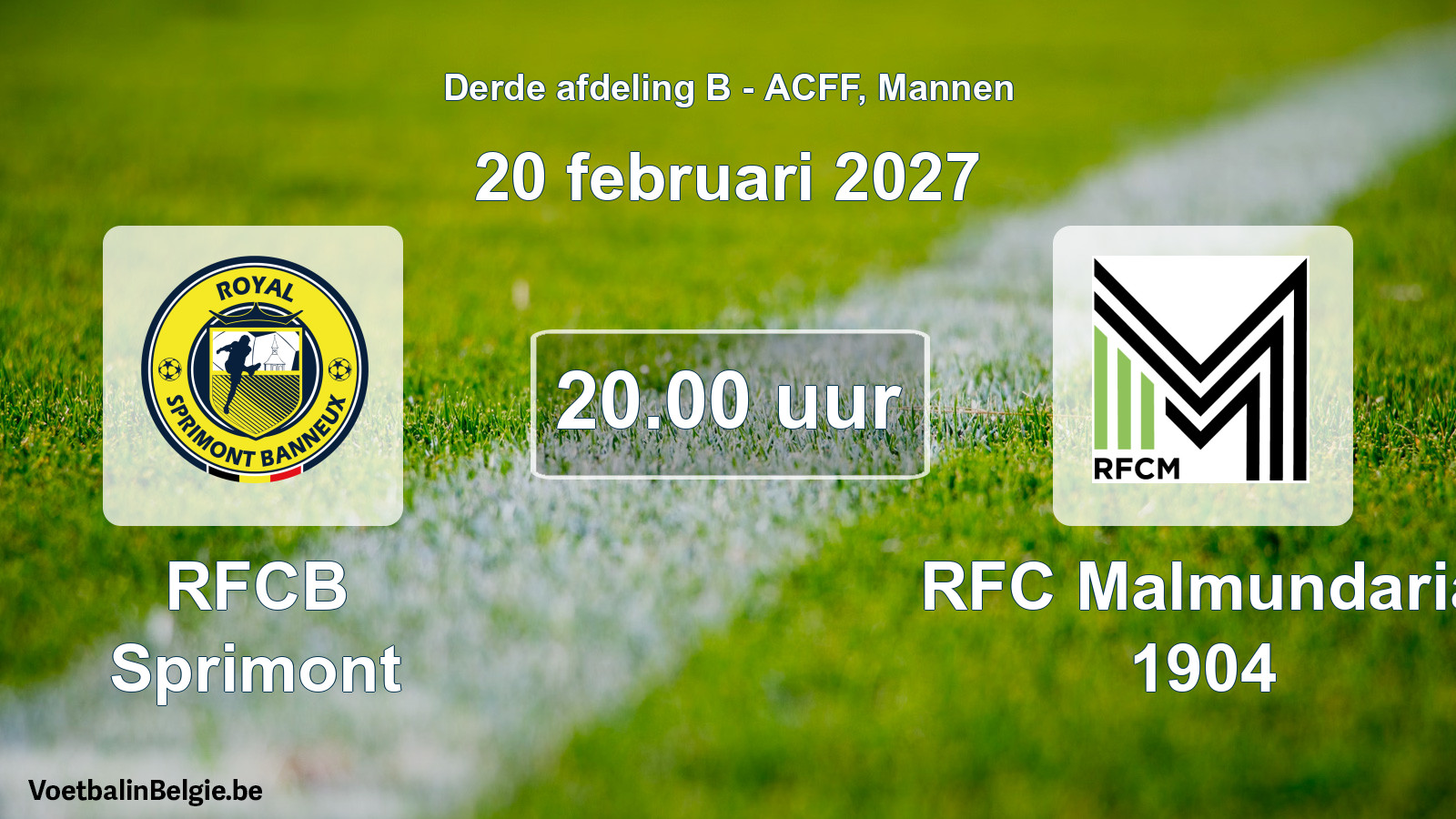Geplande wedstrijd mannenvoetbal: RFCB Sprimont - RFC Malmundaria 1904 (20 februari 2027)