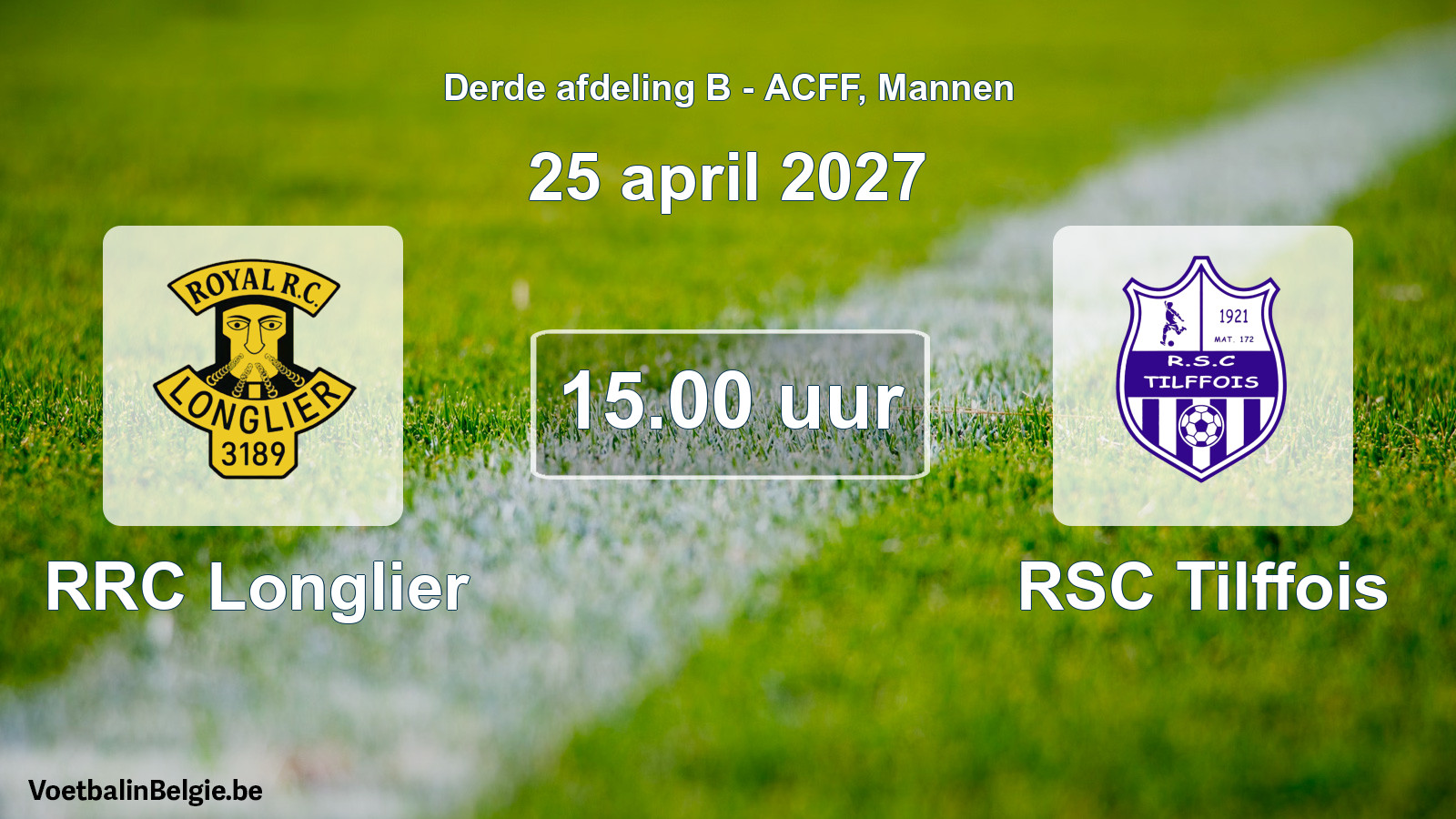 Geplande wedstrijd mannenvoetbal: RRC Longlier - RSC Tilffois (25 april 2027)