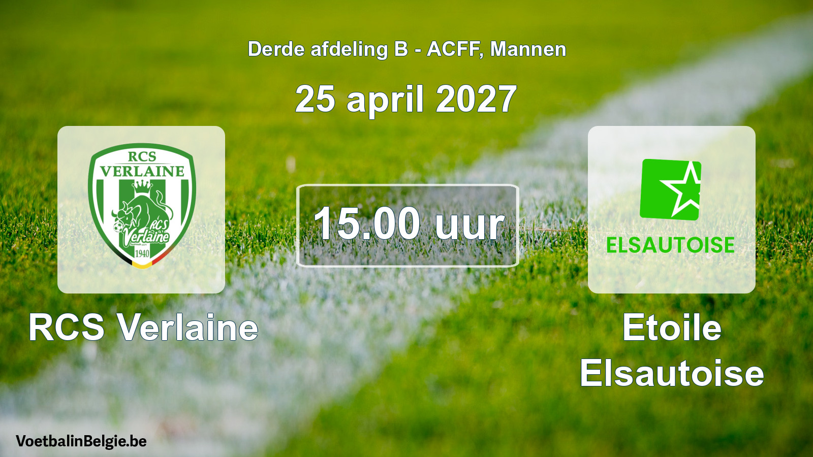 Geplande wedstrijd mannenvoetbal: RCS Verlaine - Etoile Elsautoise (25 april 2027)