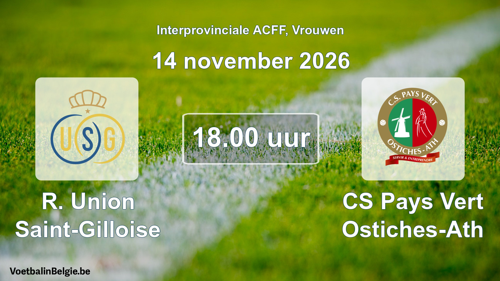 Geplande wedstrijd vrouwenvoetbal: R. Union Saint-Gilloise - CS Pays Vert Ostiches-Ath (14 november 2026)
