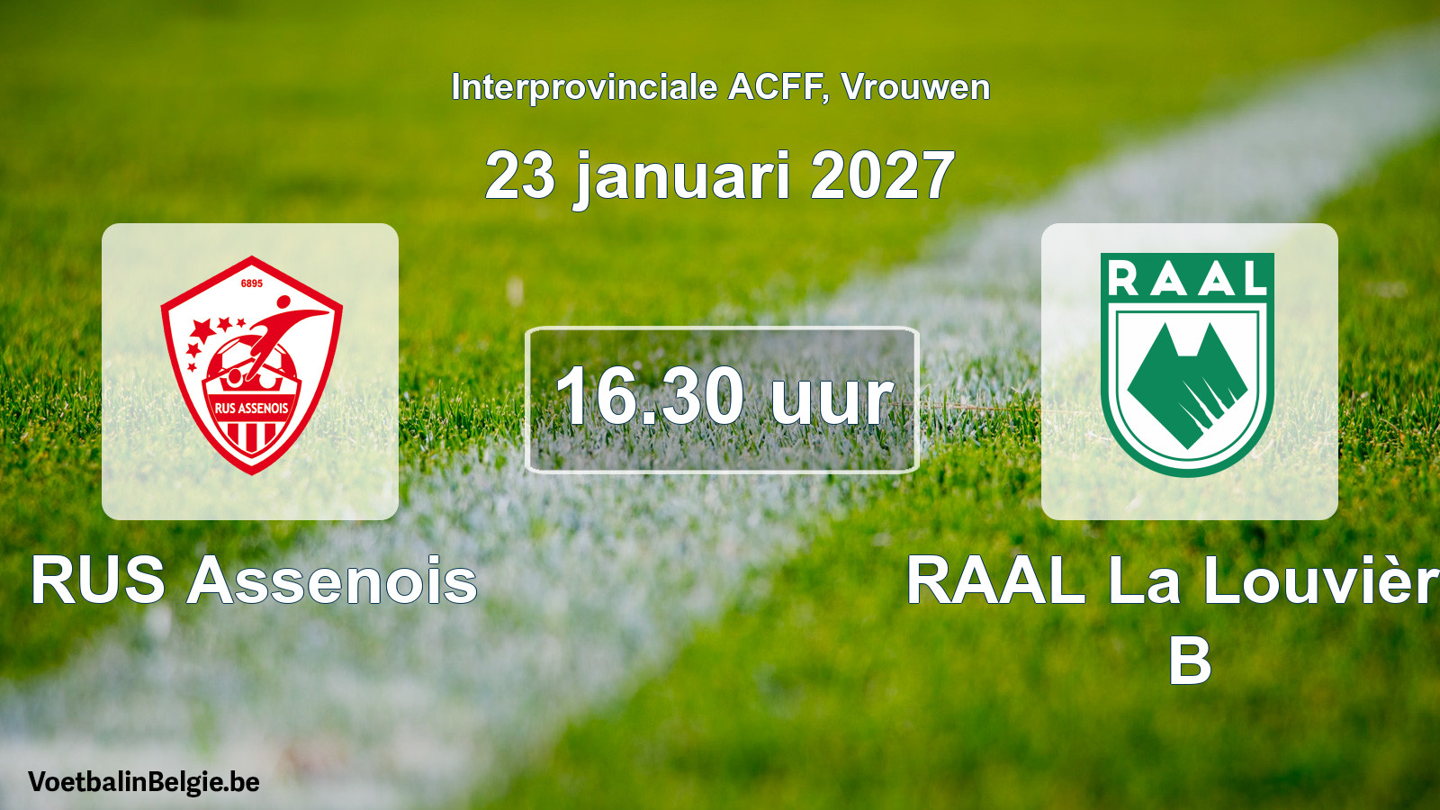 Geplande wedstrijd vrouwenvoetbal: RUS Assenois - RAAL La Louvière B (23 januari 2027)