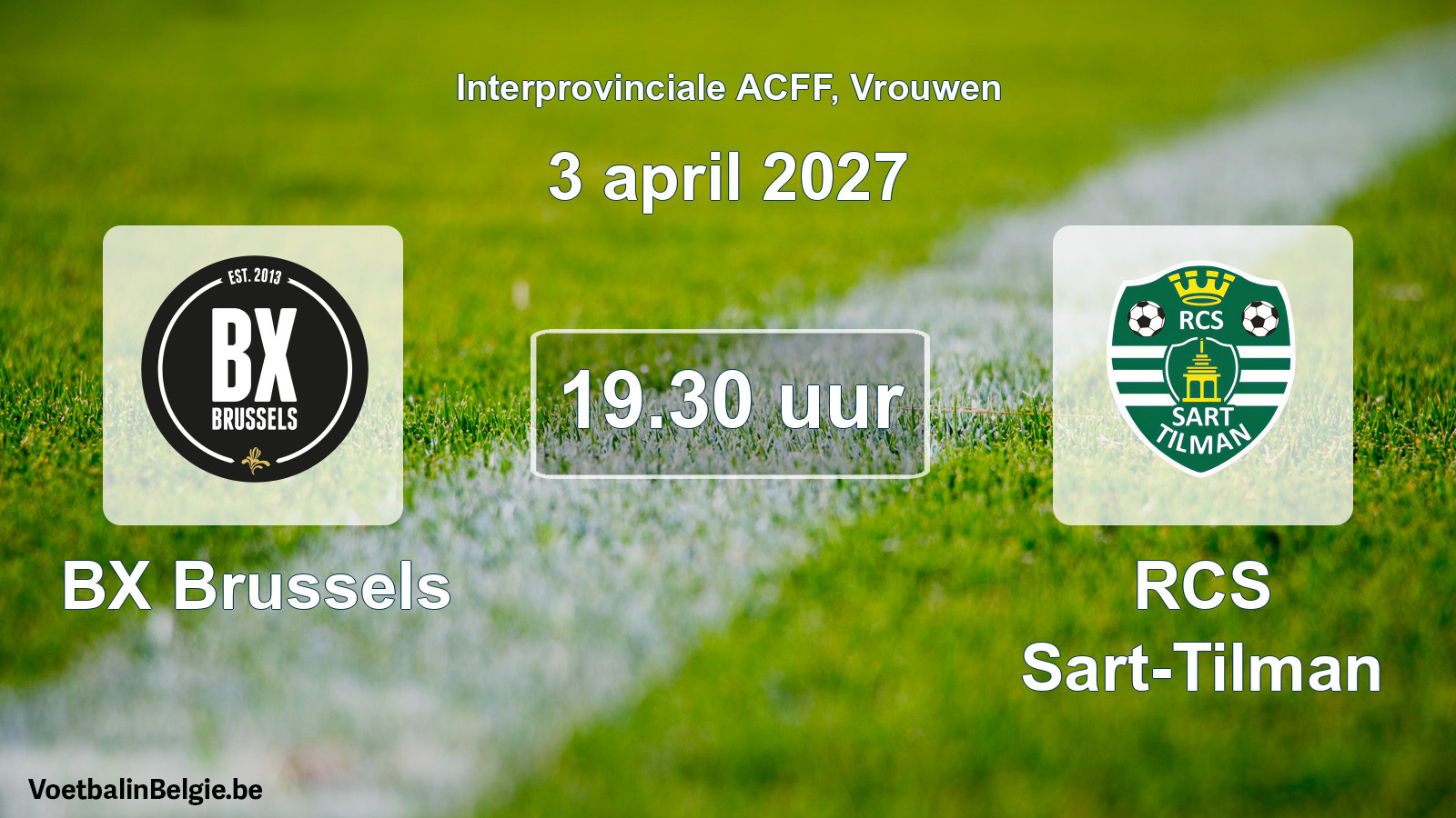 Geplande wedstrijd vrouwenvoetbal: BX Brussels - RCS Sart-Tilman (3 april 2027)