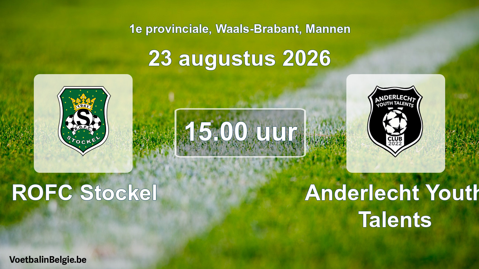 Geplande wedstrijd mannenvoetbal: ROFC Stockel - Anderlecht Youth Talents (23 augustus 2026)