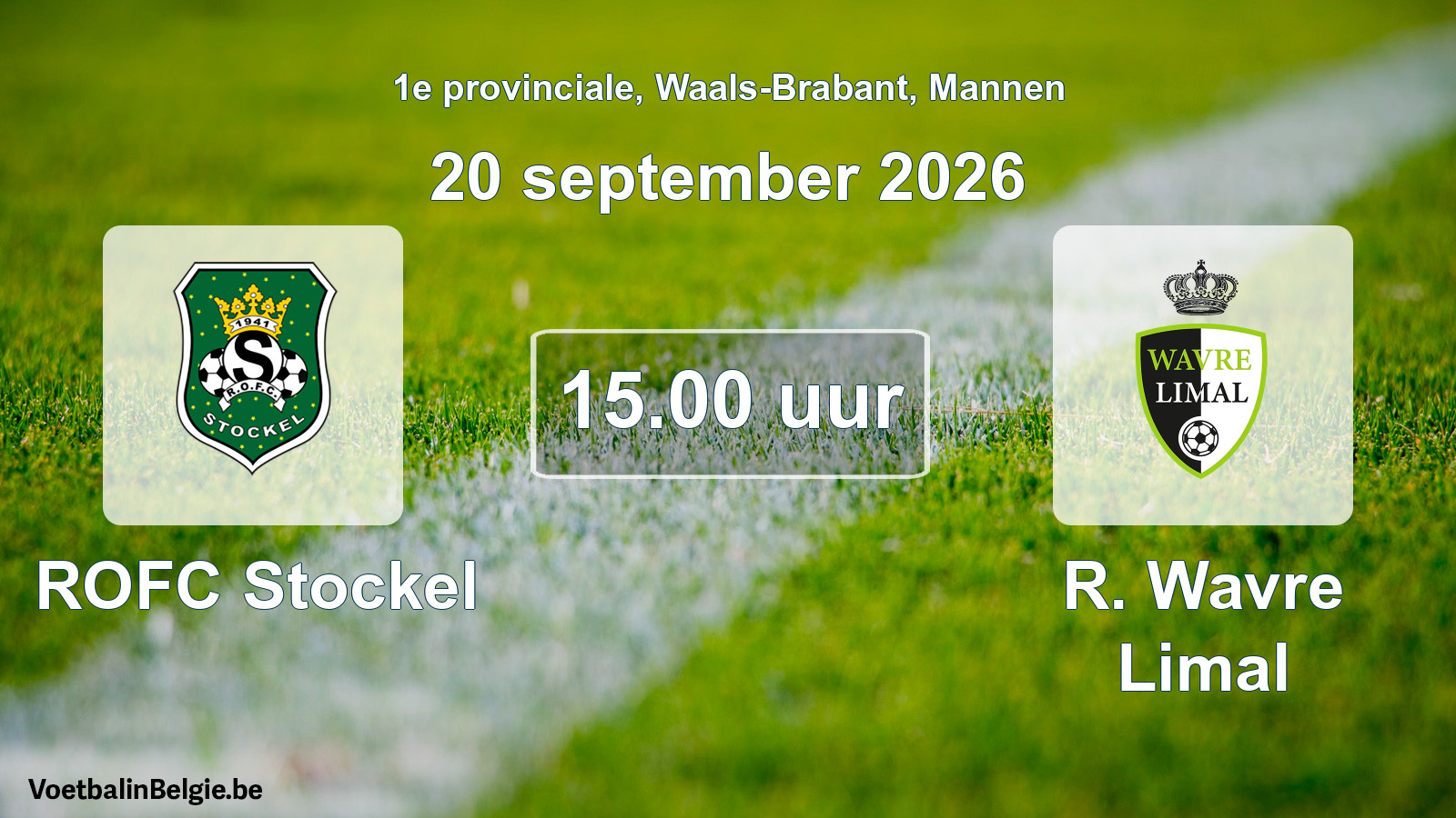 Geplande wedstrijd mannenvoetbal: ROFC Stockel - R. Wavre Limal (20 september 2026)