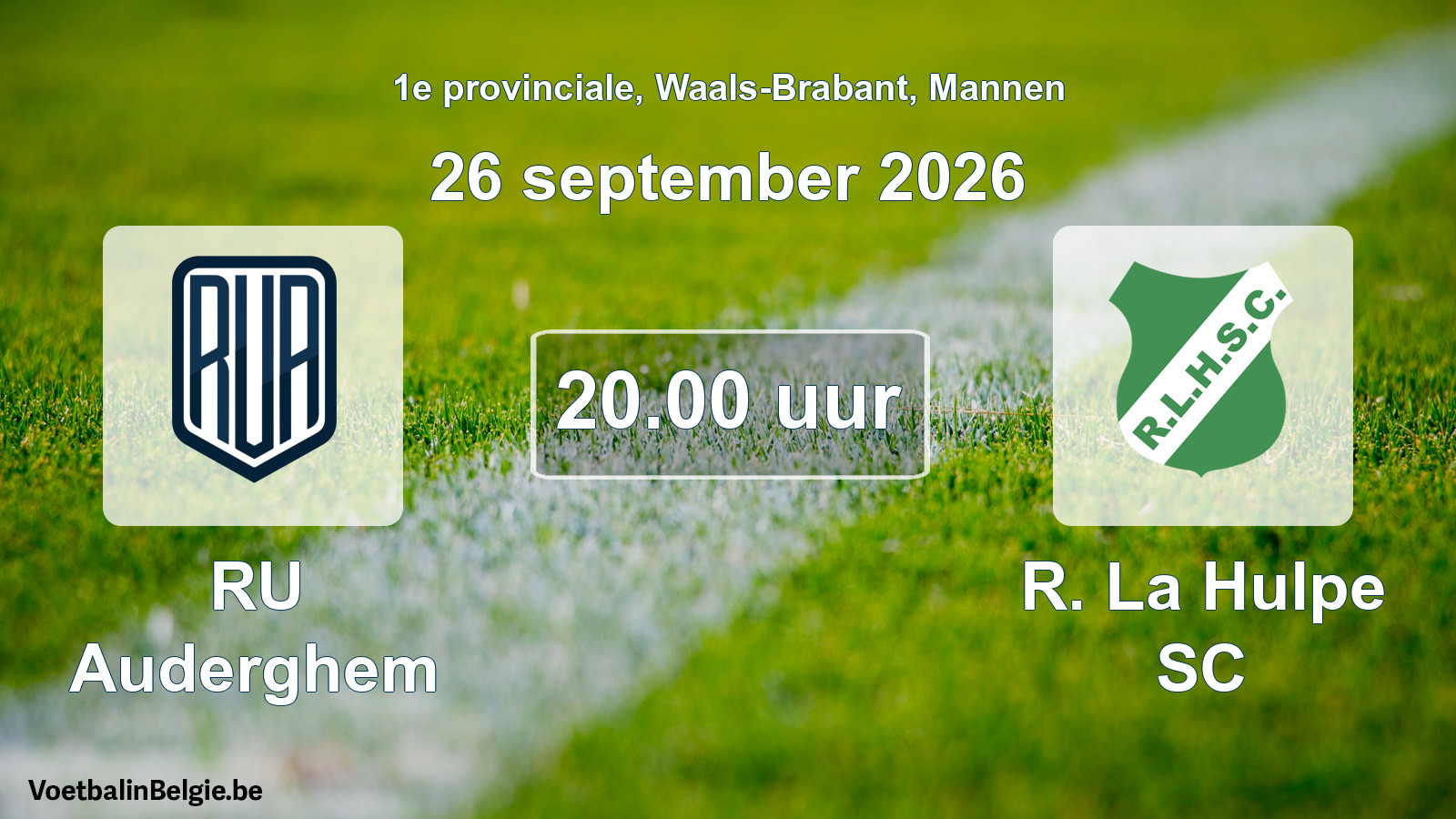Geplande wedstrijd mannenvoetbal: RU Auderghem - R. La Hulpe SC (26 september 2026)