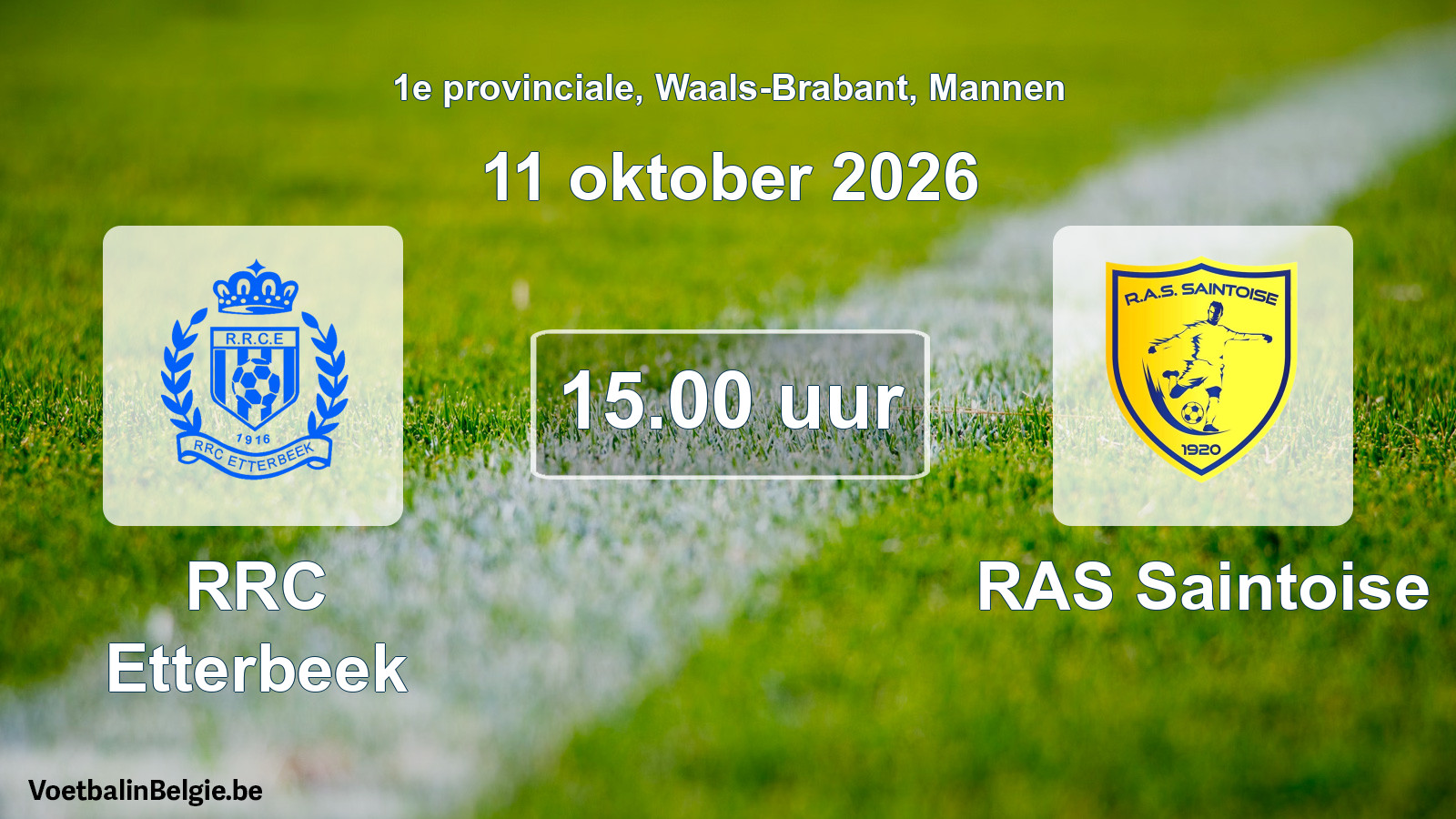 Geplande wedstrijd mannenvoetbal: RRC Etterbeek - RAS Saintoise (11 oktober 2026)