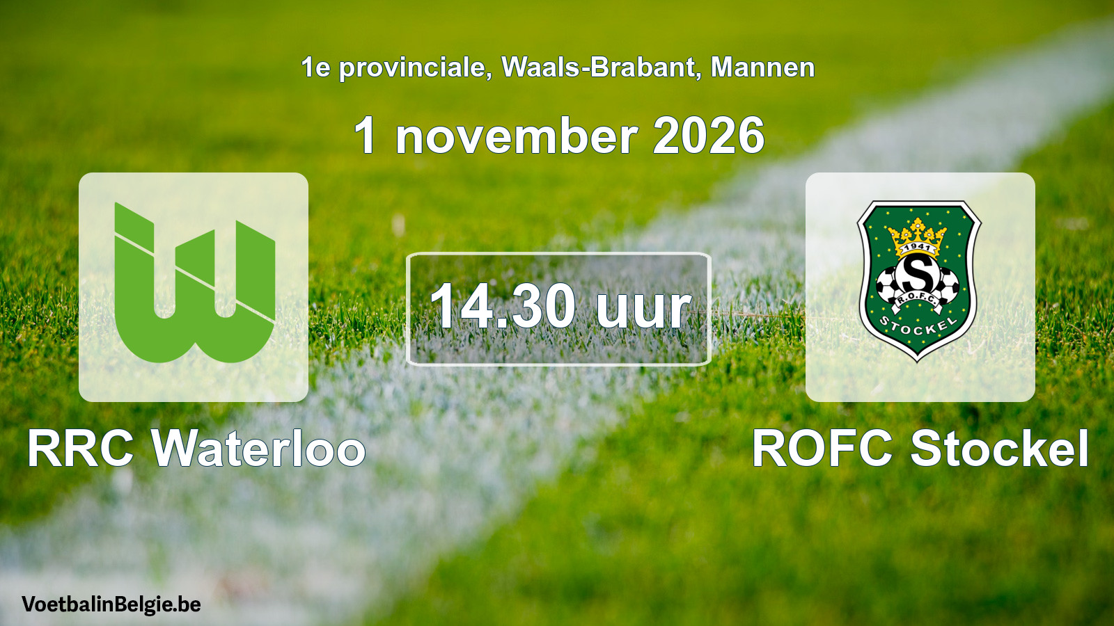 Geplande wedstrijd mannenvoetbal: RRC Waterloo - ROFC Stockel (1 november 2026)
