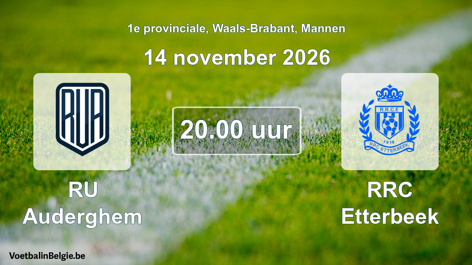 Geplande wedstrijd mannenvoetbal: RU Auderghem - RRC Etterbeek (14 november 2026)