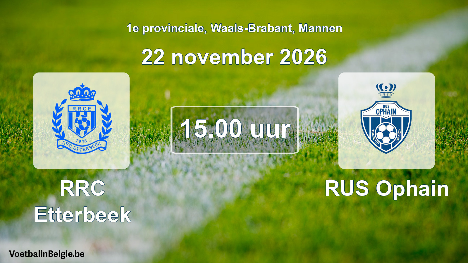 Geplande wedstrijd mannenvoetbal: RRC Etterbeek - RUS Ophain (22 november 2026)