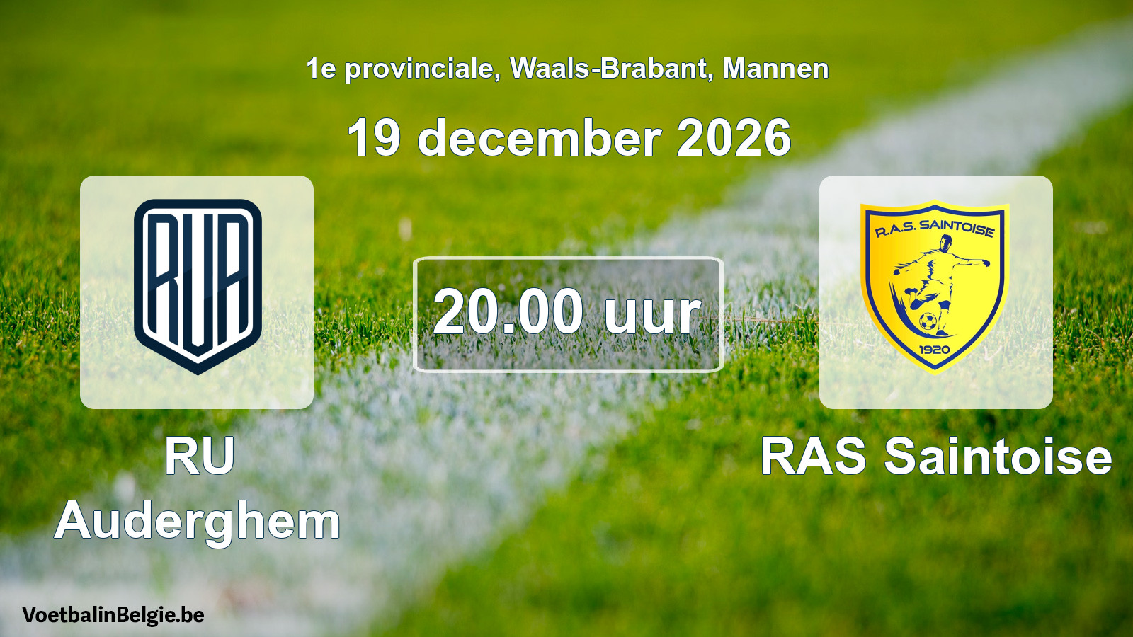 Geplande wedstrijd mannenvoetbal: RU Auderghem - RAS Saintoise (19 december 2026)