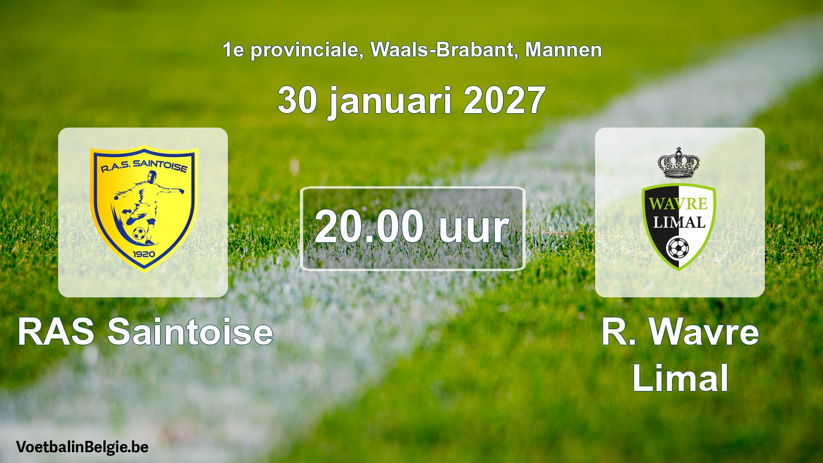 Geplantes Spiel männer-Fußball: RAS Saintoise - R. Wavre Limal (30 Januar 2027)
