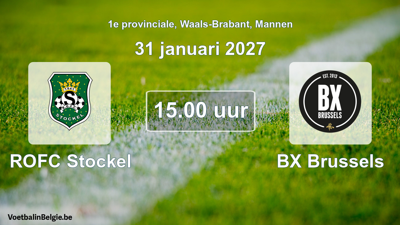 Geplande wedstrijd mannenvoetbal: ROFC Stockel - BX Brussels (31 januari 2027)