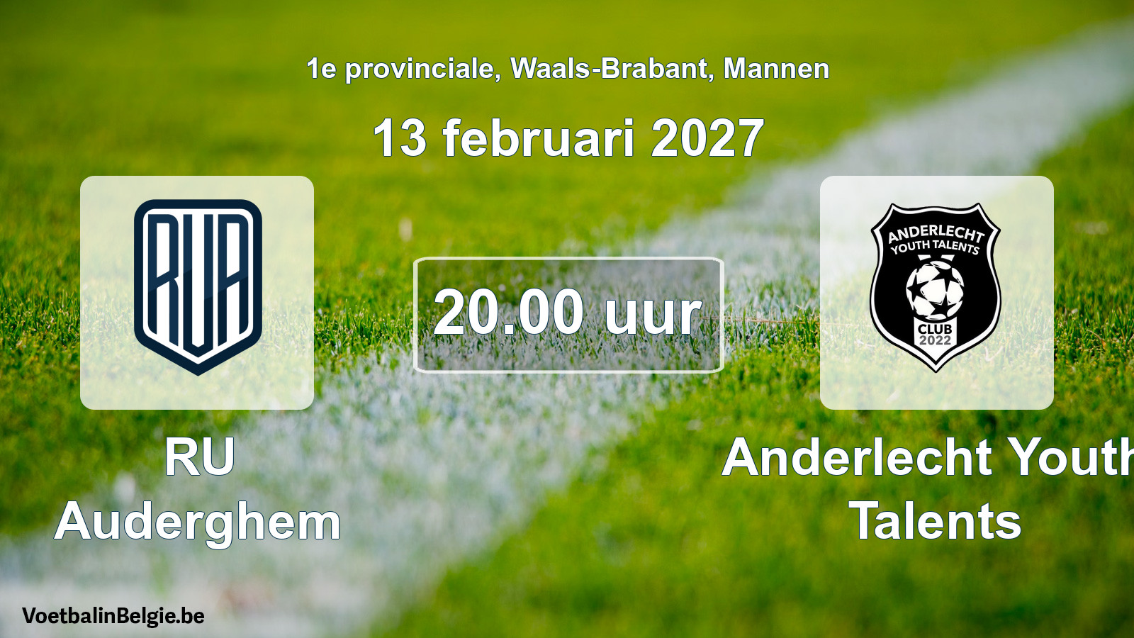 Geplande wedstrijd mannenvoetbal: RU Auderghem - Anderlecht Youth Talents (13 februari 2027)