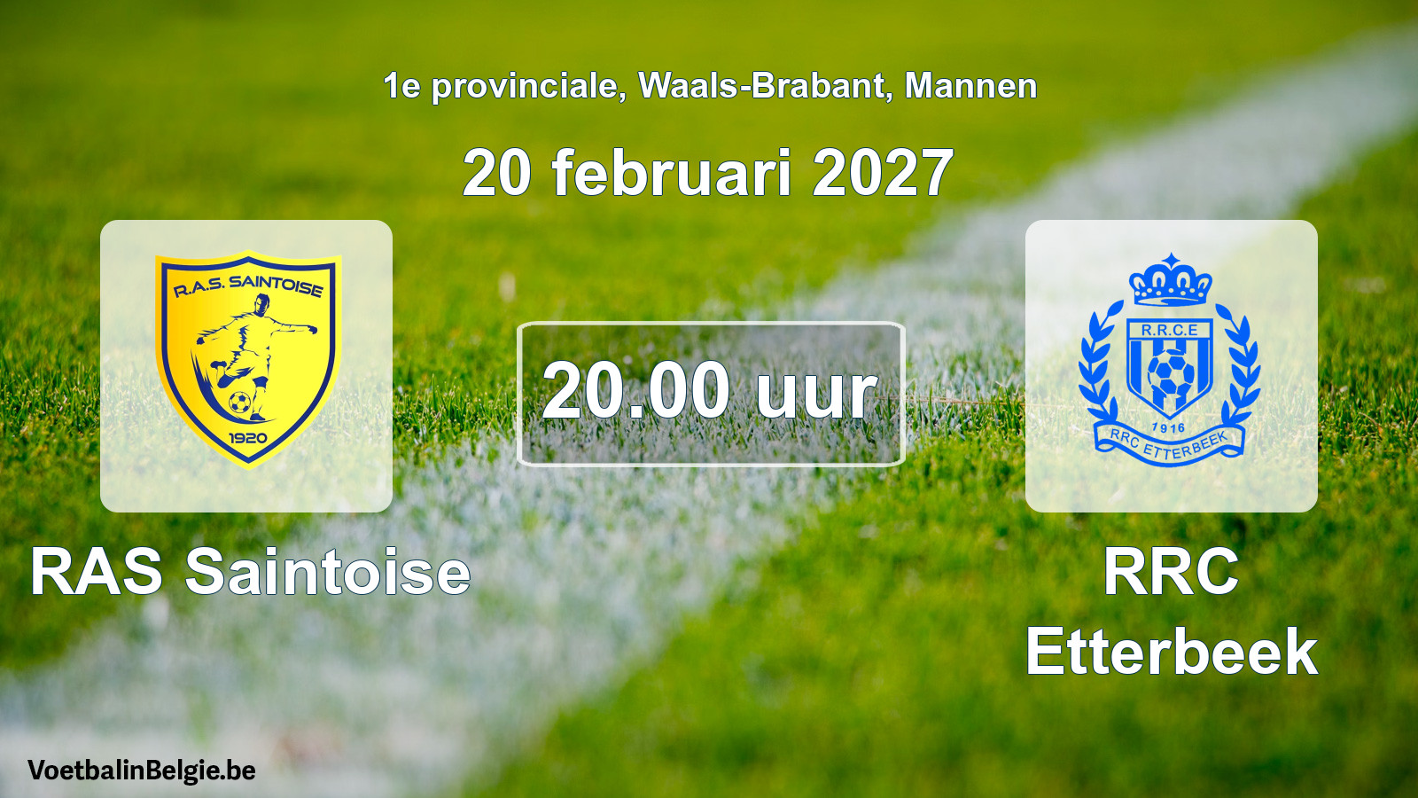 Geplande wedstrijd mannenvoetbal: RAS Saintoise - RRC Etterbeek (20 februari 2027)