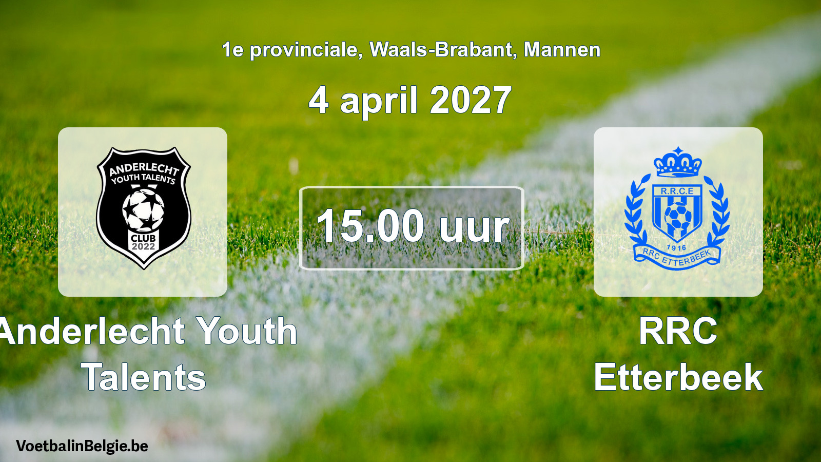Geplande wedstrijd mannenvoetbal: Anderlecht Youth Talents - RRC Etterbeek (4 april 2027)