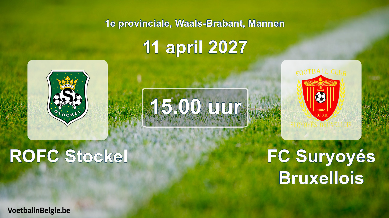 Match prévu football hommes: ROFC Stockel - FC Suryoyés Bruxellois (11 avril 2027)