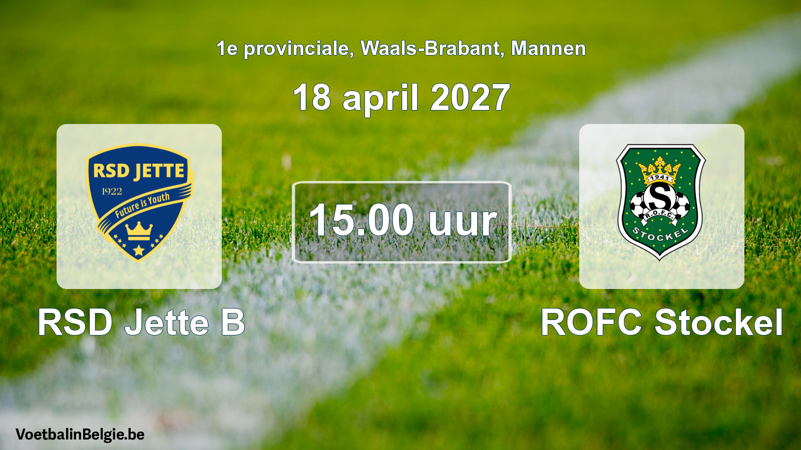 Geplande wedstrijd mannenvoetbal: RSD Jette B - ROFC Stockel (18 april 2027)