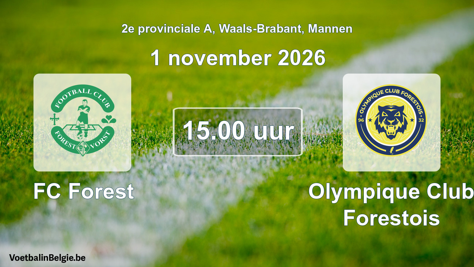 Geplande wedstrijd mannenvoetbal: FC Forest - Olympique Club Forestois (1 november 2026)