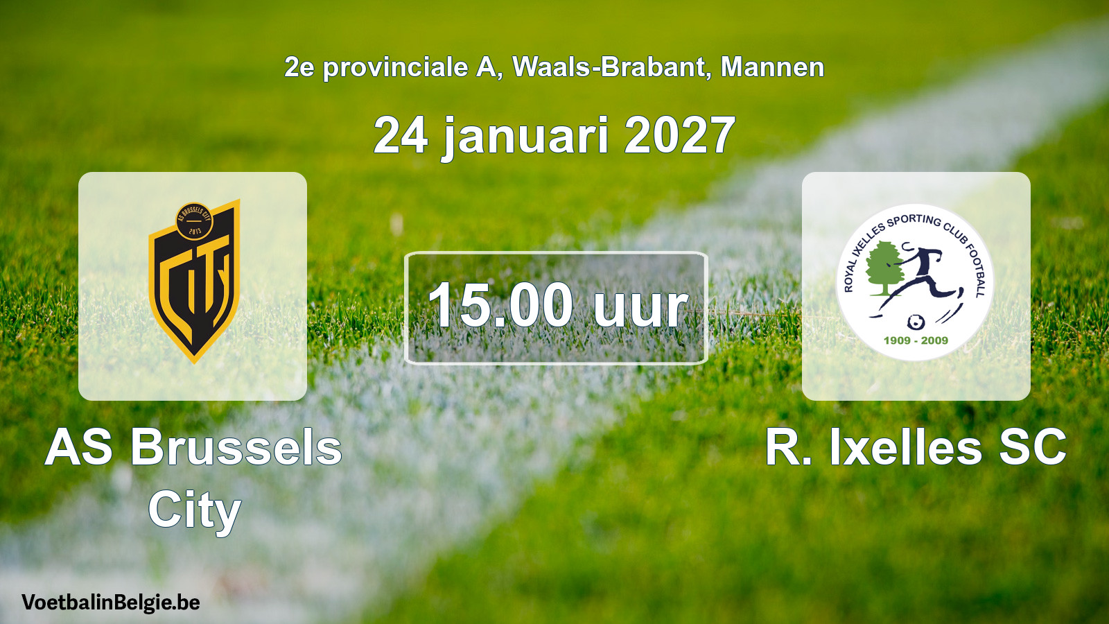 Scheduled match men football: AS Brussels City - R. Ixelles SC (24 January 2027)