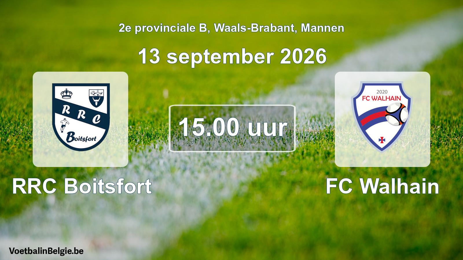 Geplande wedstrijd mannenvoetbal: RRC Boitsfort - FC Walhain (13 september 2026)