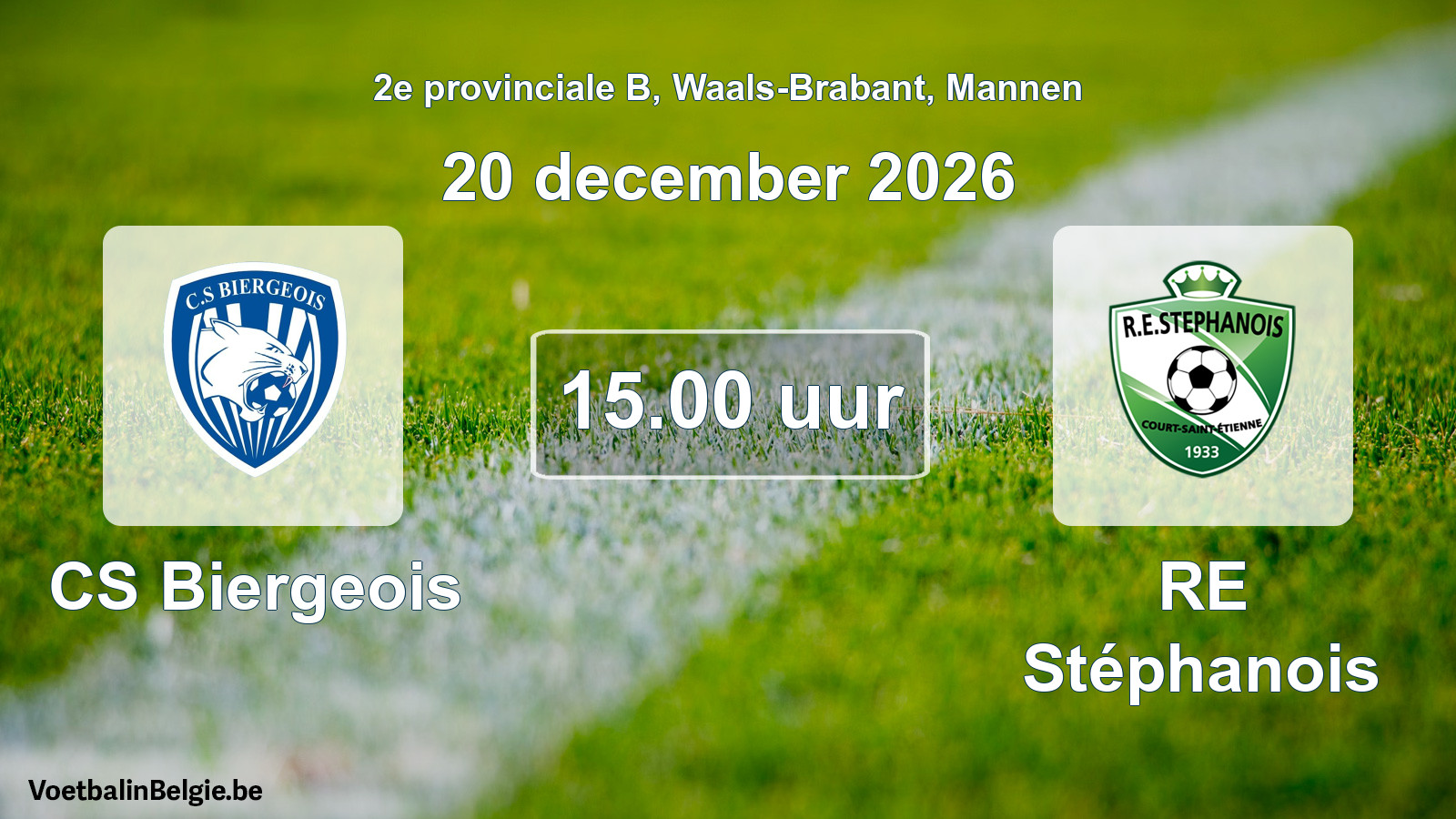 Geplande wedstrijd mannenvoetbal: CS Biergeois - RE Stéphanois (20 december 2026)