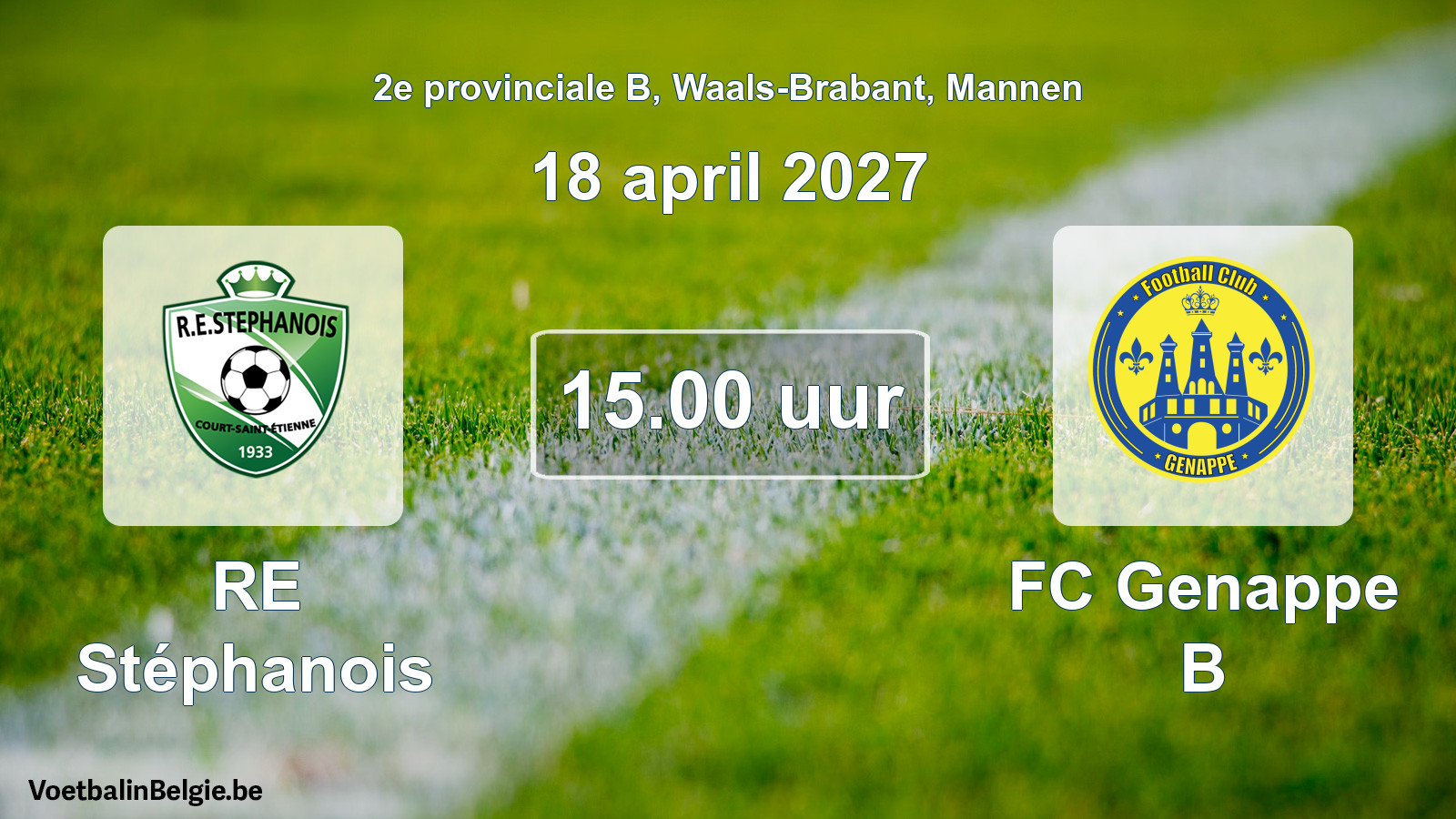 Scheduled match men football: RE Stéphanois - FC Genappe B (18 April 2027)