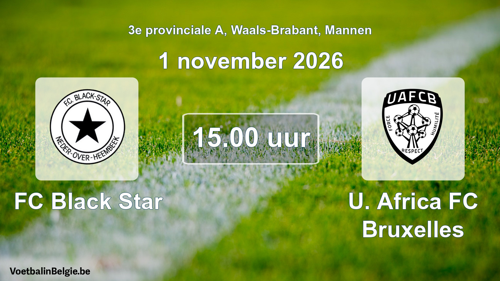 Geplande wedstrijd mannenvoetbal: FC Black Star - U. Africa FC Bruxelles (1 november 2026)