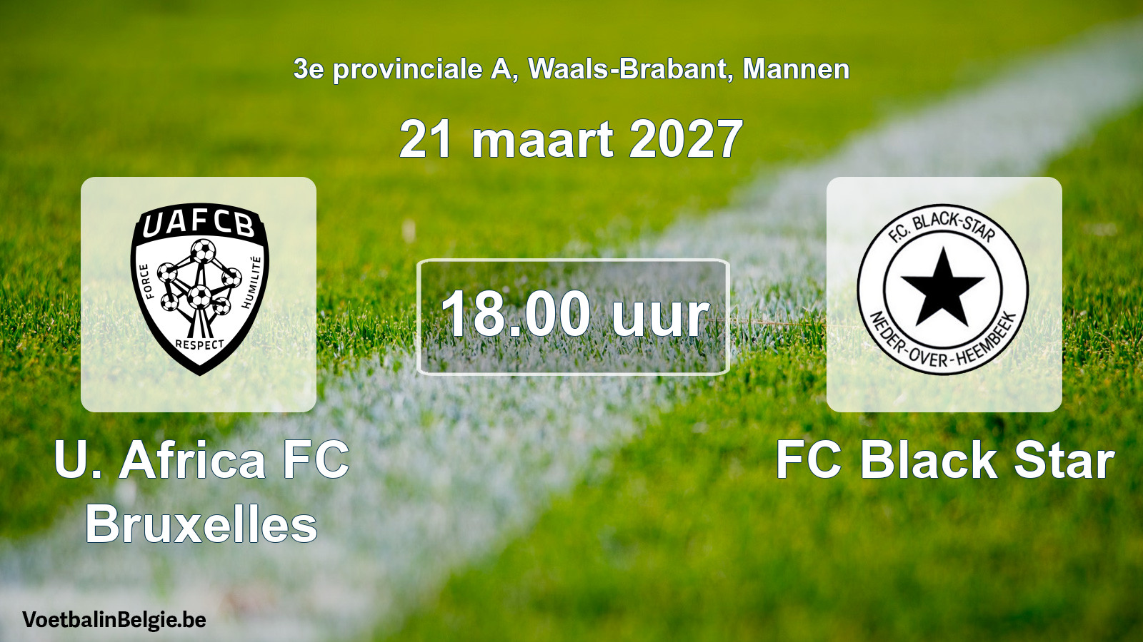 Geplande wedstrijd mannenvoetbal: U. Africa FC Bruxelles - FC Black Star (21 maart 2027)