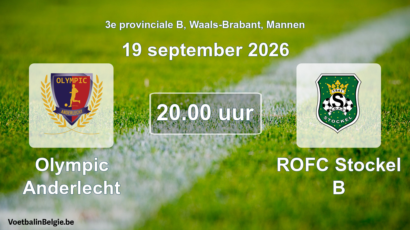 Geplande wedstrijd mannenvoetbal: Olympic Anderlecht - ROFC Stockel B (19 september 2026)