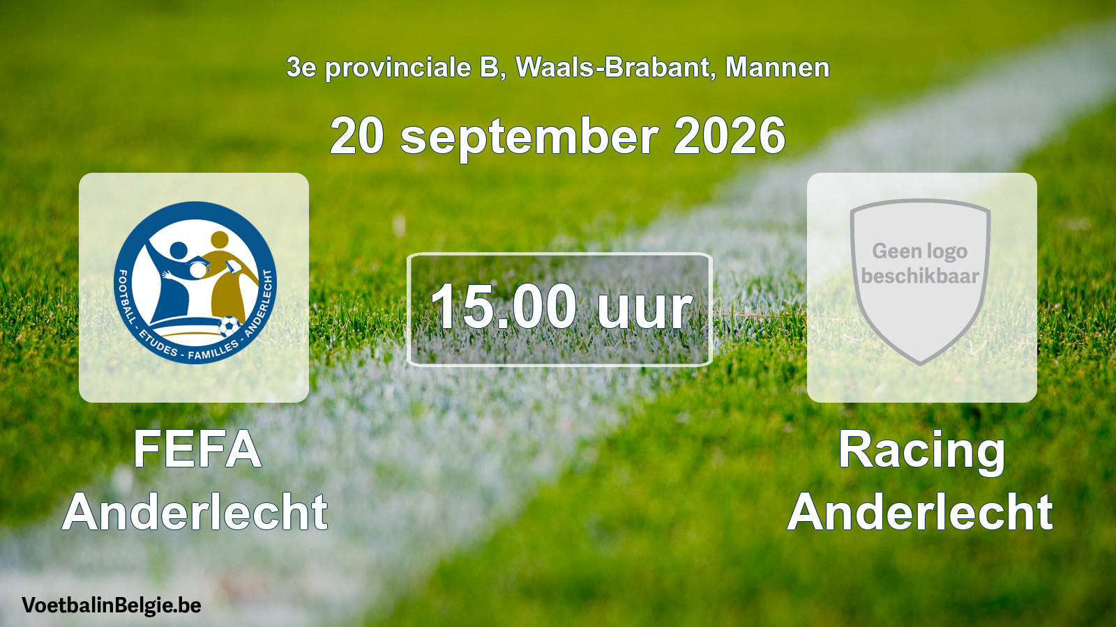 Geplande wedstrijd mannenvoetbal: FEFA Anderlecht - Racing Anderlecht (20 september 2026)