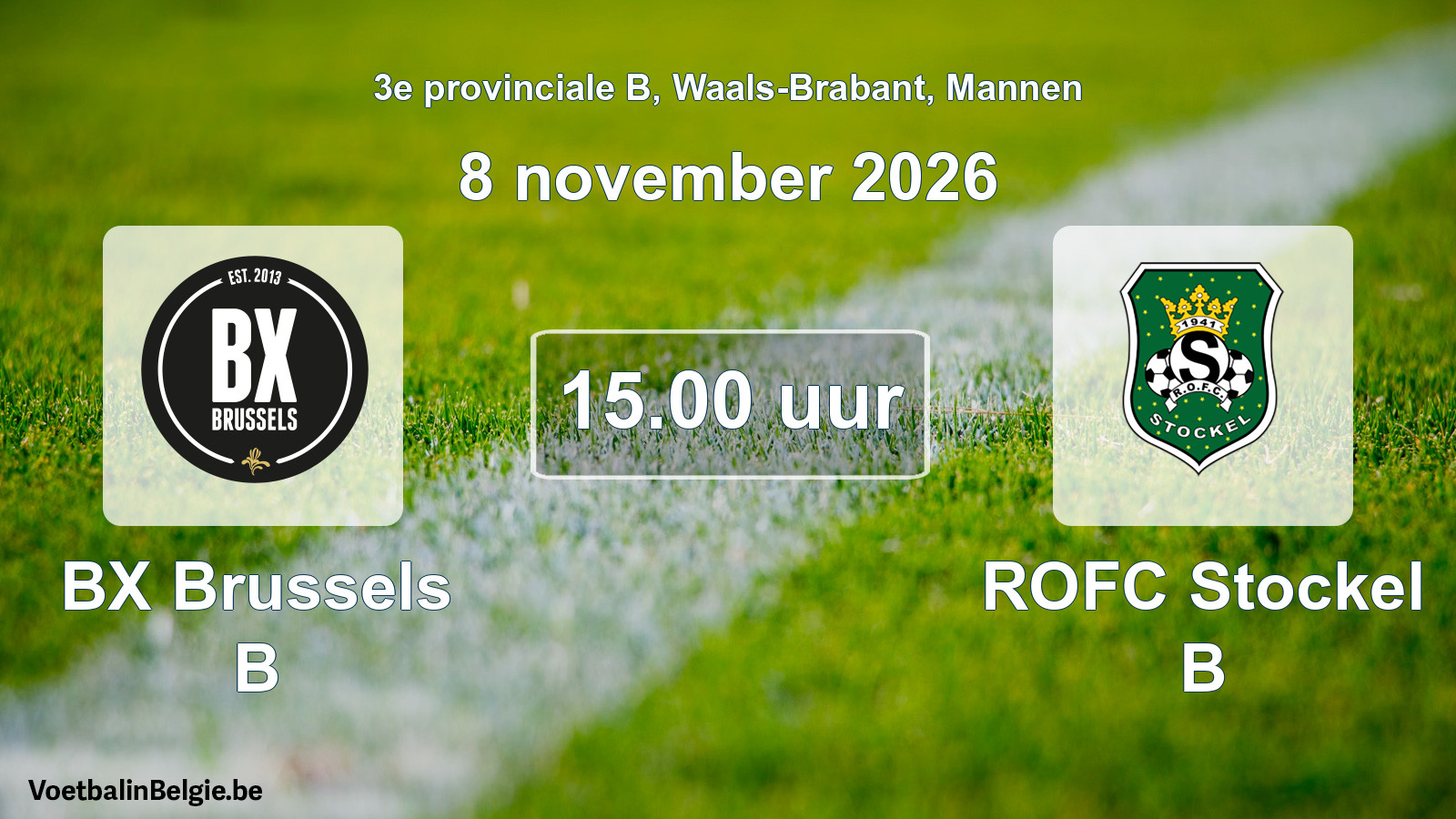 Geplande wedstrijd mannenvoetbal: BX Brussels B - ROFC Stockel B (8 november 2026)