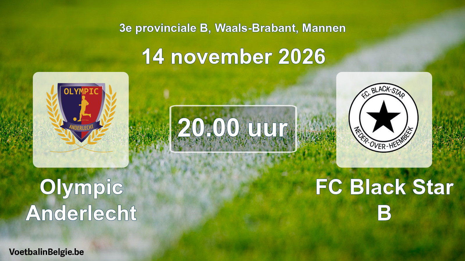 Geplande wedstrijd mannenvoetbal: Olympic Anderlecht - FC Black Star B (14 november 2026)