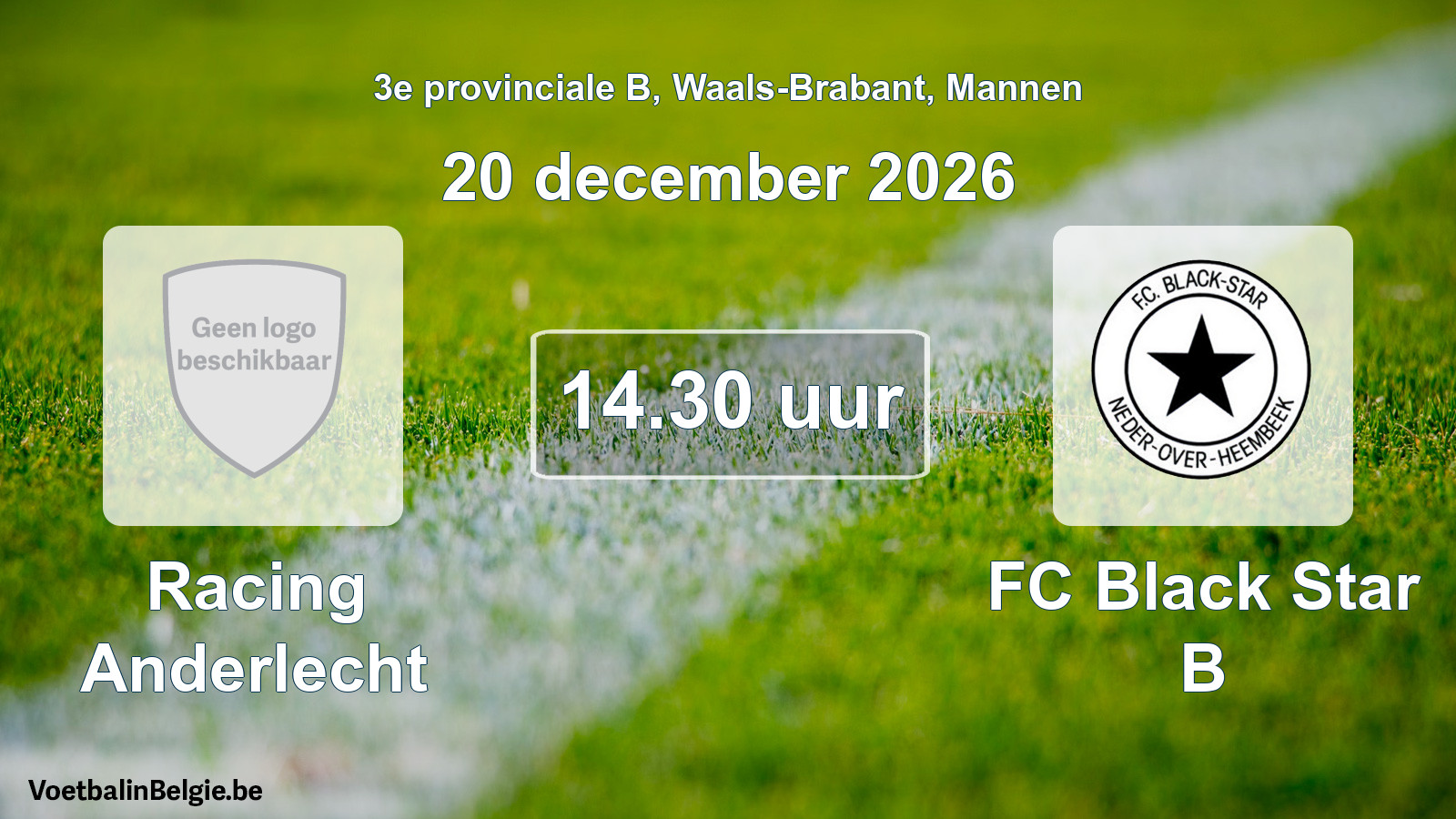 Geplande wedstrijd mannenvoetbal: Racing Anderlecht - FC Black Star B (20 december 2026)