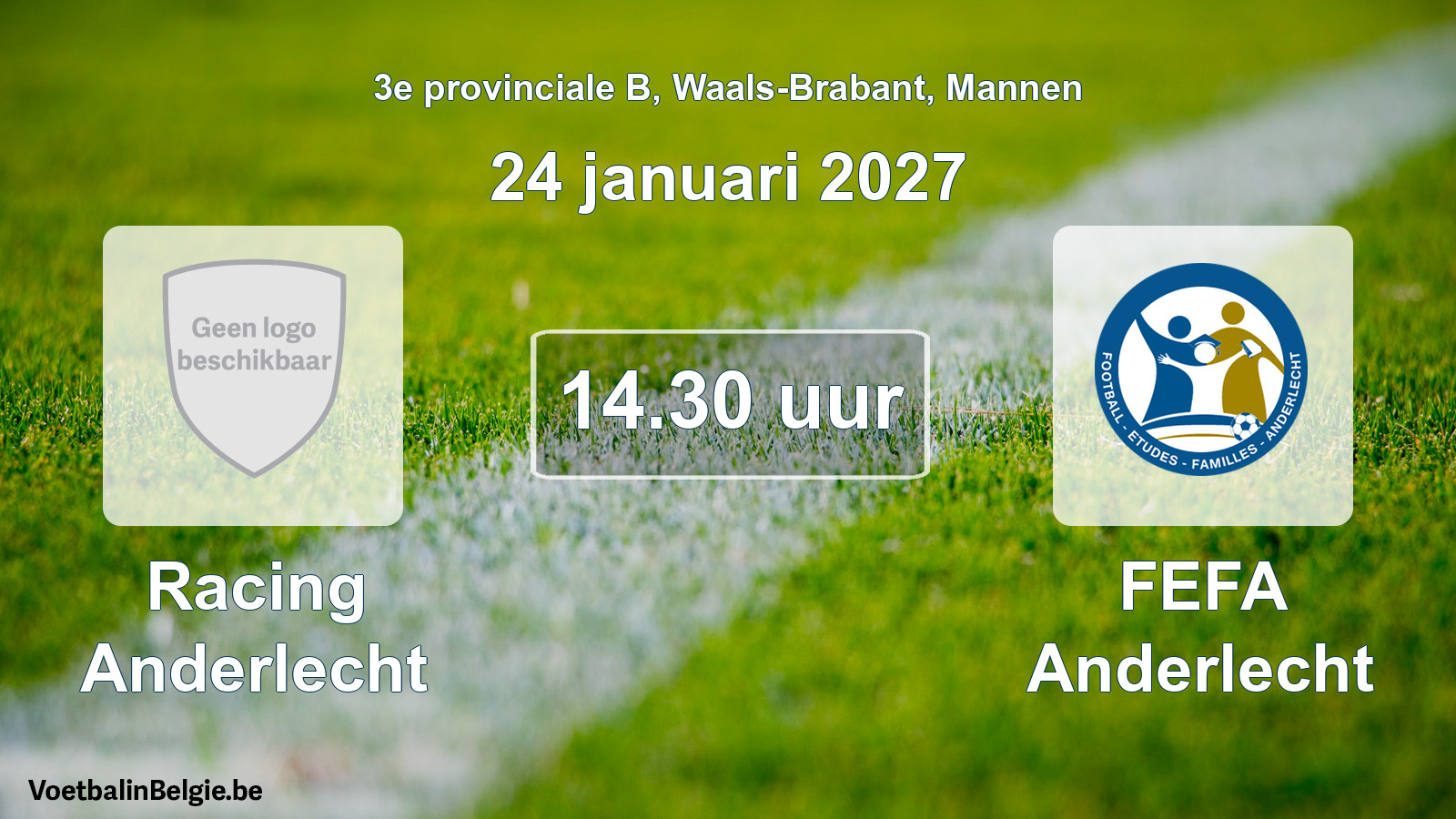 Geplande wedstrijd mannenvoetbal: Racing Anderlecht - FEFA Anderlecht (24 januari 2027)