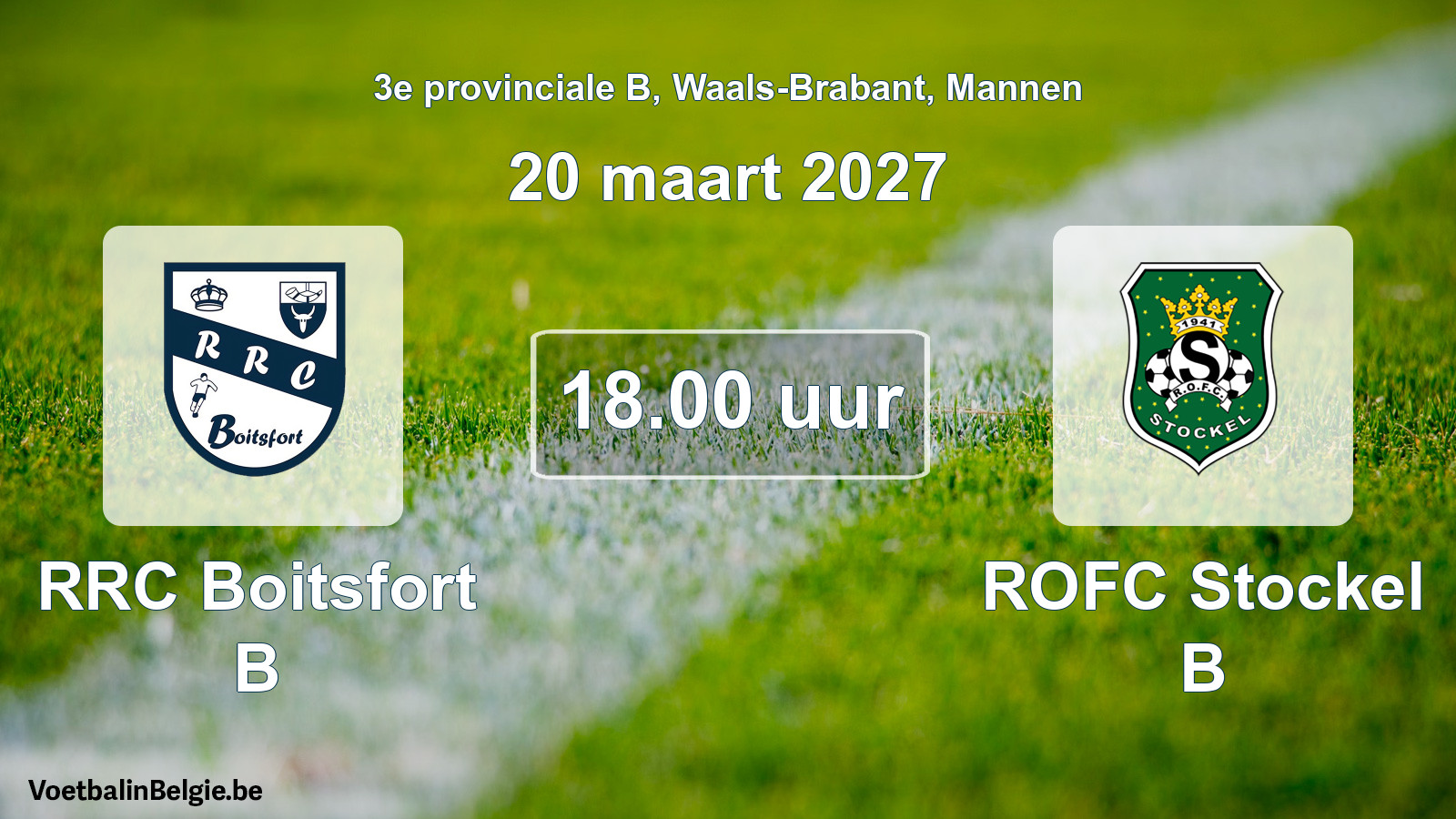 Geplande wedstrijd mannenvoetbal: RRC Boitsfort B - ROFC Stockel B (20 maart 2027)